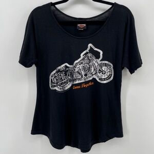 Harley Davidson Women’s Shirt Black Motorcycle “Come Together” S